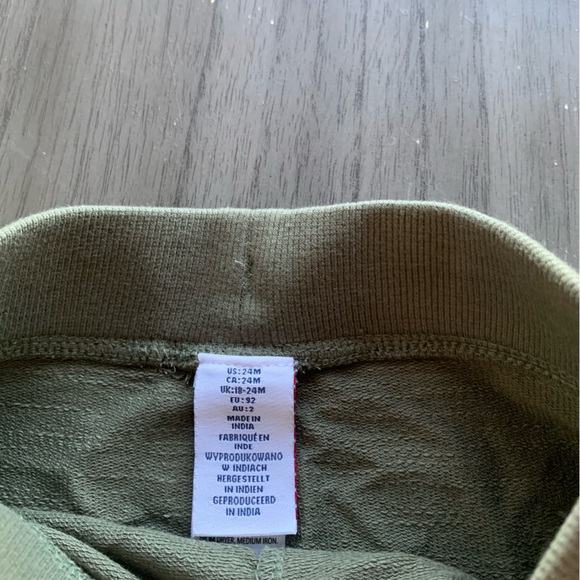 Olive Green Jogger Pants with Black Stripes - Picture 2 of 3